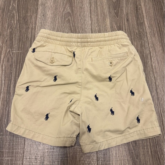 Polo Ralph Lauren Boys Beige Khaki Navy Blue  Logo Shorts Size 10 - Picture 4 of 5
